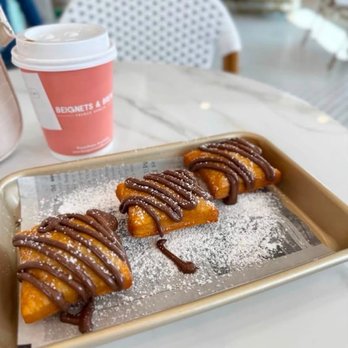 Beignets & Brew - Nutella beignets and a latte - Donuts Near Me - Raleigh, North Carolina Beignets & Brew - Nutella beignets and a latte - Donuts Near Me - Raleigh, North Carolina
