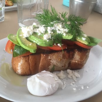 Alter Ego & Co - brushetta with goats cheese, avocado, tomato with a poached egg - Cafes Near Me - Goodwood, SA