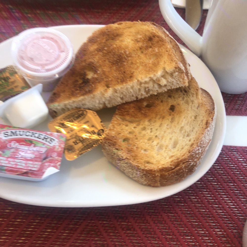 Giovanna's Cafe - Authentic sourdough toast with fresh berry butter, strawberry jam, & regular butter - Cafes Near Me - Ramsey, New Jersey