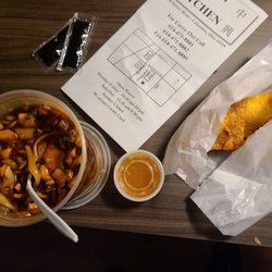 Asian Kitchen - HUGE portion of Dan Dan Noodles (with chicken) and very tasty crazy rangoon