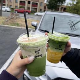 banana matcha, mango matcha banana matcha, mango matcha