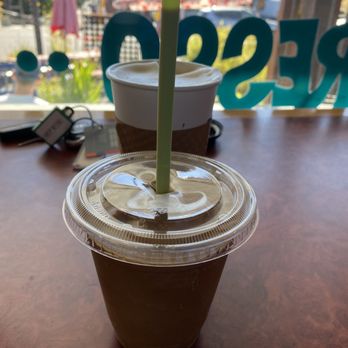 Blue Saucer Café - Chaga Frappe and 16oz cappuccino - Coffee & Tea Near Me - Seattle, Washington
