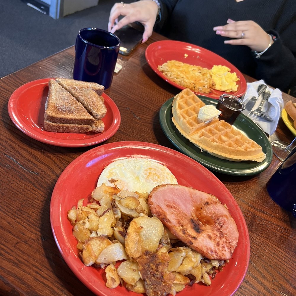 Clementine's - By The Bay breakfast with ham and country potatoes, waffle - Soul Food Near Me - San Ramon, California Clementine's - By The Bay breakfast with ham and country potatoes, waffle - Soul Food Near Me - San Ramon, California