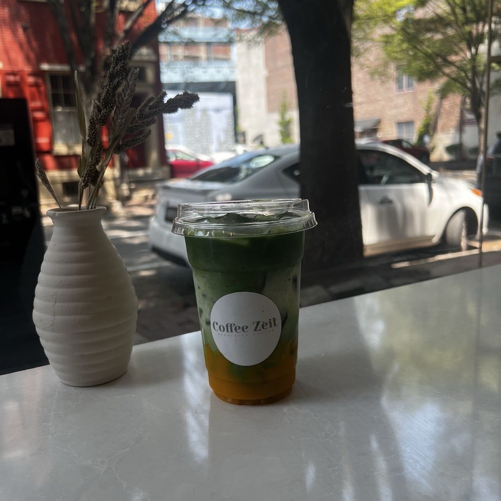 Coffee Zeit - Mango Matcha and a view - Coffee & Tea Near Me - Philadelphia, Pennsylvania