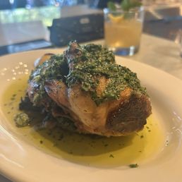Hearth-roasted chicken,Charred escarole,Salsa verde