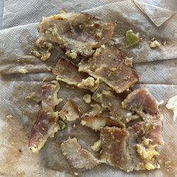 Power Stop Restaurant - Practically raw bacon from breakfast burrito after asking for crispy bacon. Sad the quality has fallen.