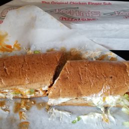 Close up of Whole (12") Chicken Finger Sub