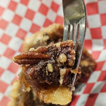 Due South BBQ - A slice of the Kentucky Bourbon Pecan Pie. - Southern Near Me - Roanoke, Virginia Due South BBQ - A slice of the Kentucky Bourbon Pecan Pie. - Southern Near Me - Roanoke, Virginia