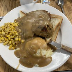 Suzie's Cafe & Catering - Open-faced meatloaf sandwich