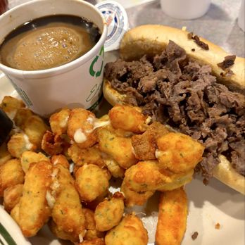Sparetime Lanes - French dip with garlic cheese curds. - American Near Me - Roy, Utah Sparetime Lanes - French dip with garlic cheese curds. - American Near Me - Roy, Utah