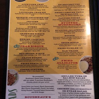 Boudreaux's - Starter and salad menu. - Cajun/Creole Near Me - Saint Joseph, Missouri