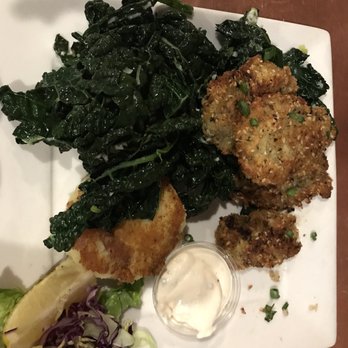 Adrift - Fried oyster with garlic kale - Seafood Near Me - Anacortes, Washington