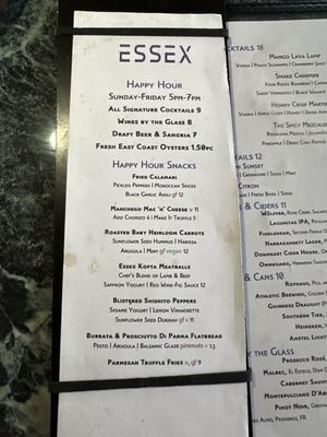 Menu photo 1 Essex New York, NY