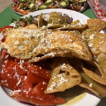 Taqueria Azteca - Chilaquiles in Red Guajillo Chile Sauce and Eggs - Mexican Near Me - Dublin, California