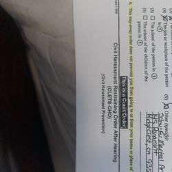 Schu-Fu Martial Arts - Restraining order stating it did not restrict me from going to and from my house.