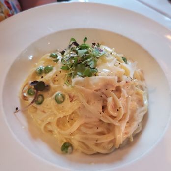 Tresca - Spaghetti Carbonara, sans the pancetta. Very creamy, but good! - Italian Near Me - Boston, Massachusetts