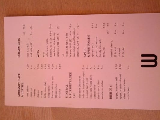 Menu photo 2 Wanderer Berne, BE