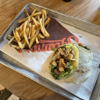 Sycamore Brewing - Chicken Caesar Wrap (with fries) - Breweries Near Me - Charlotte, North Carolina