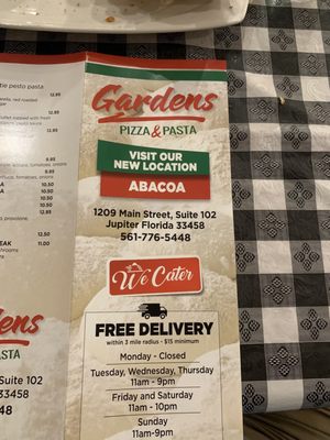 Menu photo 8 Gardens Pizza & Pasta Jupiter, FL