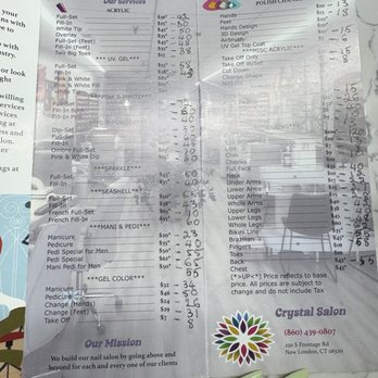 Crystal Nail Salon - Price list March 2025 - Nail Salons Near Me - New London, Connecticut Crystal Nail Salon - Price list March 2025 - Nail Salons Near Me - New London, Connecticut