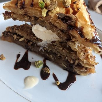 The River Social - By far the best idea I've ever seen on a dessert menu. Baklava Ice cream sandwich. It was WARM and delicious. - Mediterranean Near Me - Providence, Rhode Island The River Social - By far the best idea I've ever seen on a dessert menu. Baklava Ice cream sandwich. It was WARM and delicious. - Mediterranean Near Me - Providence, Rhode Island