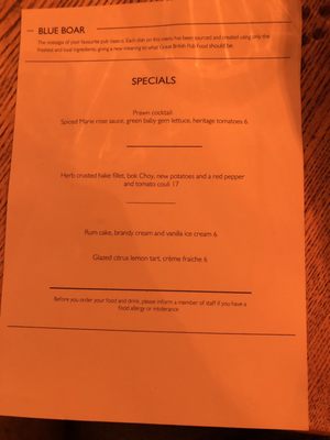 Menu photo 6 Blue Boar Inn Chipping Norton, OXF