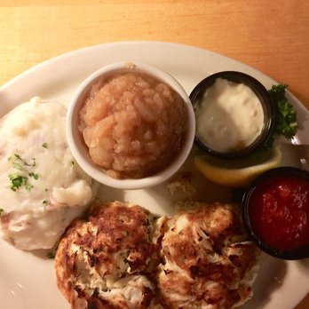 Olney Grille - Lump Crab Cakes with mashed potatoes and home made apple sauce - Sandwiches Near Me - Olney, Maryland