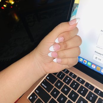 Polished NailBar - Almond shape French tip. Loved my nails - Nail Salons Near Me - Bakersfield, California