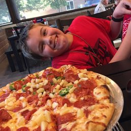 Pizza and crazy kid