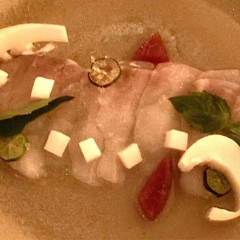 Upland - Kampachi Crudo, Hearts of Palm, Lime & Mint - New American Near Me - New York, New York Upland - Kampachi Crudo, Hearts of Palm, Lime & Mint - New American Near Me - New York, New York