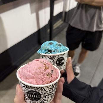 Afters Ice Cream - strawberry cookie crunch & cookie monster - Desserts Near Me - Pasadena, California