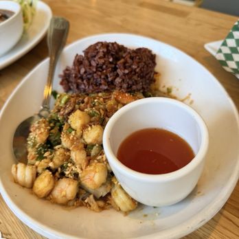 Bamboo Bistro - Grilled Eggplant with Shrimp and brown rice - Vietnamese Near Me - Corona Del Mar, California