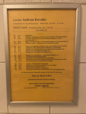Menu photo 1 Andreas Kavalier Erfurt, TH