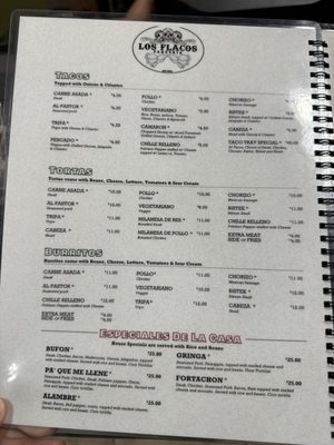 Menu photo 1 Taqueria los flacos Chicago, IL