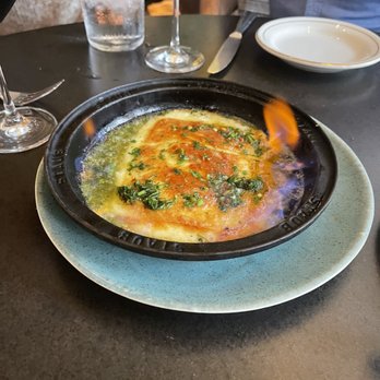The Peacock - Cheese Saganaki - This dish is so good that I could eat this every day for the rest of my life and be happy! - Mediterranean Near Me - Austin, Texas The Peacock - Cheese Saganaki - This dish is so good that I could eat this every day for the rest of my life and be happy! - Mediterranean Near Me - Austin, Texas