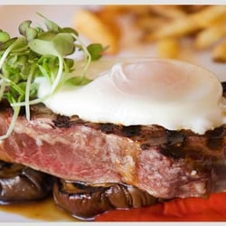 Traditional Steak topped with Egg