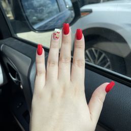 Cherry nails done by Diamond