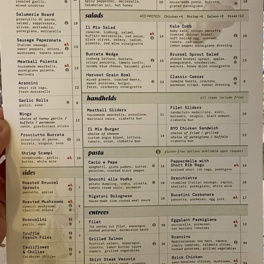 Il Mio - Menu 1.29.22 - Italian Near Me - Clarendon Hills, Illinois