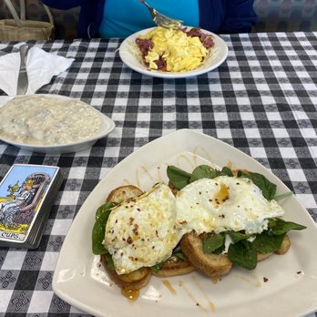 Arnold's Place - Had The GOAT, toast, whipped goat cheese, spinach, avocado, egg, spicy honey & chili flakes. Simply fresh, delicious & filling. - American Near Me - Romulus, Michigan Arnold's Place - Had The GOAT, toast, whipped goat cheese, spinach, avocado, egg, spicy honey & chili flakes. Simply fresh, delicious & filling. - American Near Me - Romulus, Michigan