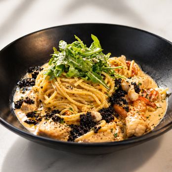 Katsu Bar - Chicken or Shrimp Black Garlic Pasta - Japanese Curry Near Me - Glendale, California Katsu Bar - Chicken or Shrimp Black Garlic Pasta - Japanese Curry Near Me - Glendale, California