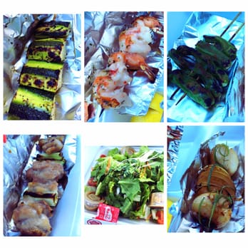 Koshiji - Zucchini, Shrimp, Japanese Peppers, Chicken w/ green onions, Garden Salad, Scallops w/onion. - Japanese Near Me - Torrance, California Koshiji - Zucchini, Shrimp, Japanese Peppers, Chicken w/ green onions, Garden Salad, Scallops w/onion. - Japanese Near Me - Torrance, California
