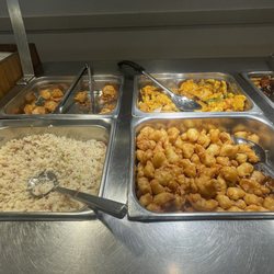 Hong Kong Garden - Rice, Sweet & Sour Chicken, Fried Mushrooms, & Fried Beef