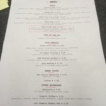 Trough Juice Bar - Back of the menu! - Salad Near Me - Richmond, Texas Trough Juice Bar - Back of the menu! - Salad Near Me - Richmond, Texas