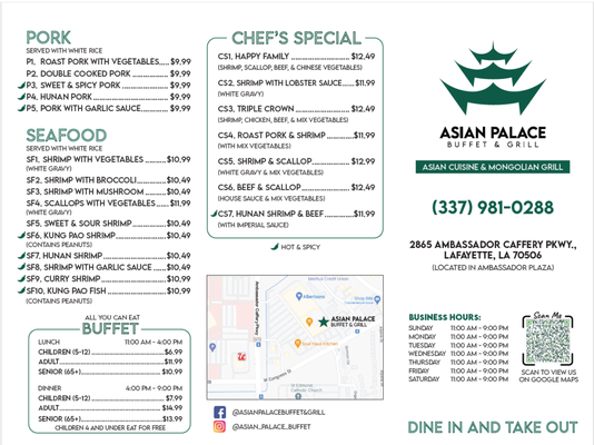 Menu photo 1 Asian Palace Buffet & Grill Lafayette, LA