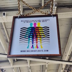 Naluhia Floatation Therapy and Energy Healing Arts - Look for this sign at 120 Keawe St. Hilo, HI and come on up the stairs.