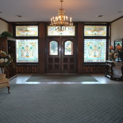 Benton -Glunt & Tapp Funeral Home - Foyer with original stained glass windows