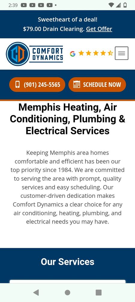 Slide of Comfort Dynamics Cooling, Heating, Plumbing & Electrical