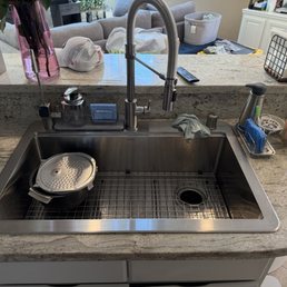 New sink with water filter installed New sink with water filter installed