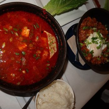 Pangaea on Ocean Ave - korean Kimchi Tofu Soup and Kimchi Fried Rice - Steakhouses Near Me - Carmel, California Pangaea on Ocean Ave - korean Kimchi Tofu Soup and Kimchi Fried Rice - Steakhouses Near Me - Carmel, California