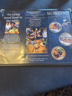 Menu photo 2 Musulyn's International Restaurant Covington, GA